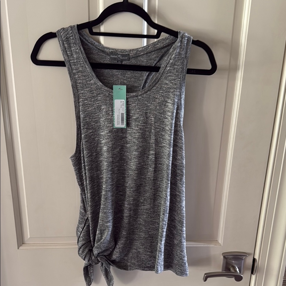 Market & Spruce Vreelan Side Knot Knit Top Gray